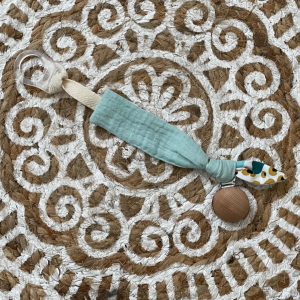 Attache Tétine turquoise / tropical