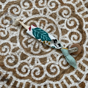 Attache Tétine turquoise / tropical